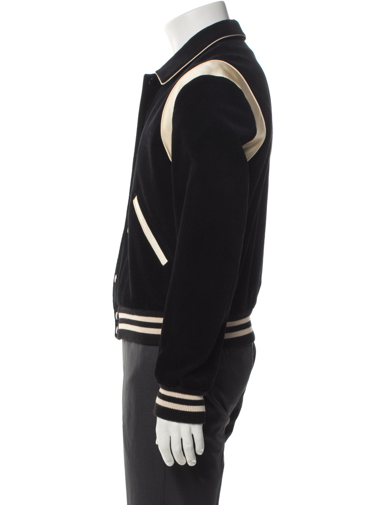 Celine Corduroy Striped Varsity Jacket